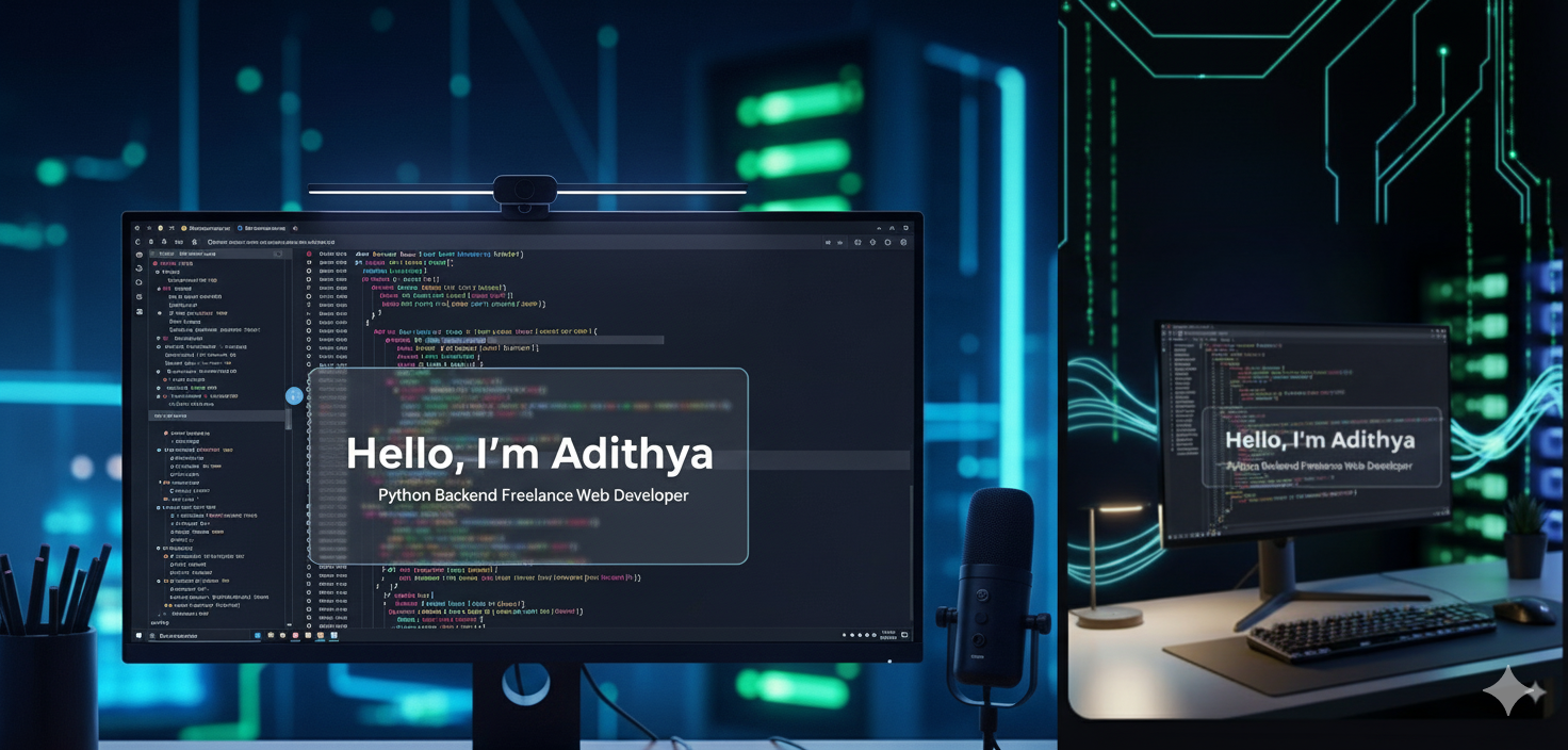 Developer workspace with coding environment